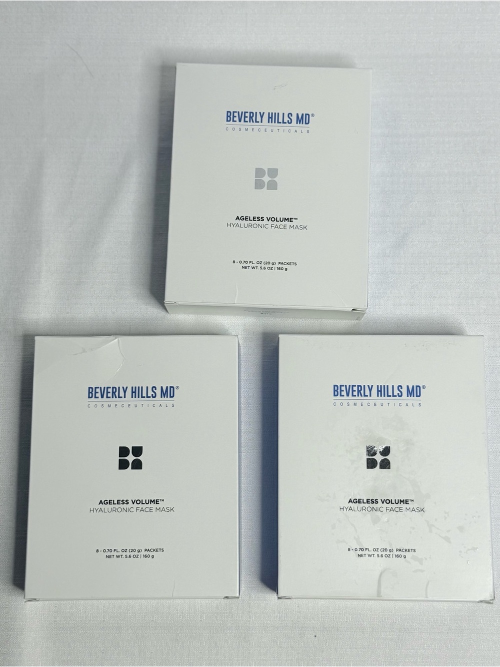 Beverly Hills MD Ageless Volume Hyaluronic Face Mask Lot Of 3  (8 Packets Each)